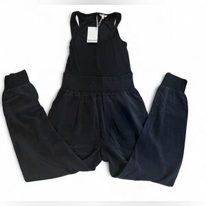 NWT Splendid Black Tank Jumpsuit with Smocked Waist Clean Girl Minimalist